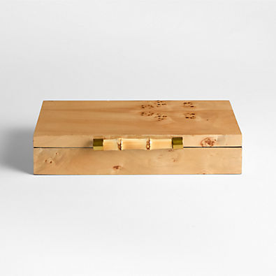 View Volos Small Burl Wood Lidded Decorative Storage Box details