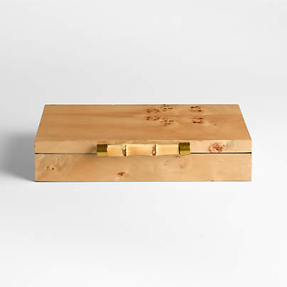 Volos Small Burl Wood Lidded Decorative Storage Box