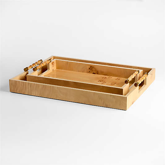 Volos Burl Wood Decorative Trays