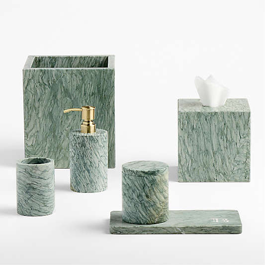 Verde Green Marble Bath Accessories