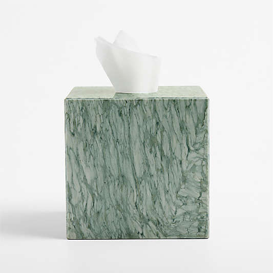 Verde Green Marble Tissue Holder