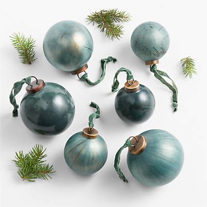 Verdigris Christmas Tree Ornament, Boxed Set of 6