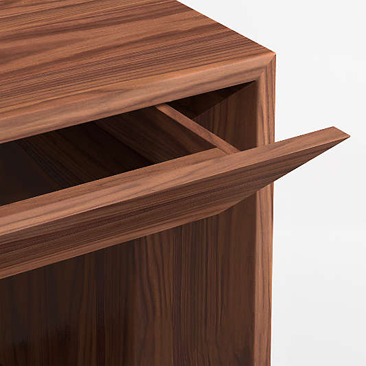 Vernon Walnut Wood 24" Rectangular End Table with Drawer