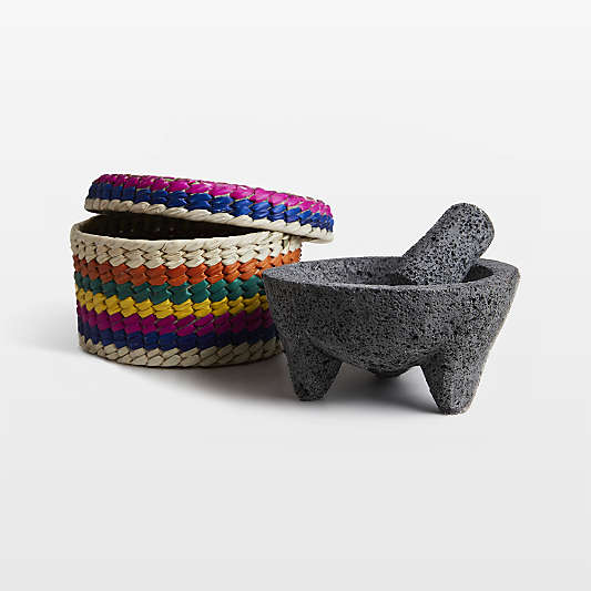 Verve Culture Molcajete and Palm Basket