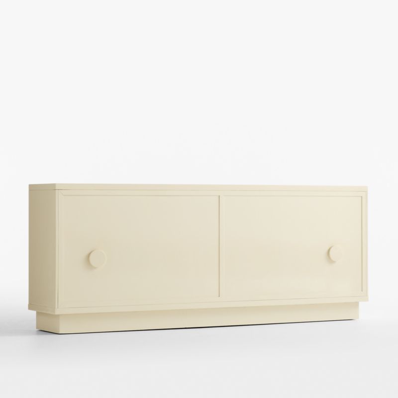 Vesper 76" Brass and Grasscloth Storage Media Console by Laura Harrier & Tiffany Howell - image 7 of 9