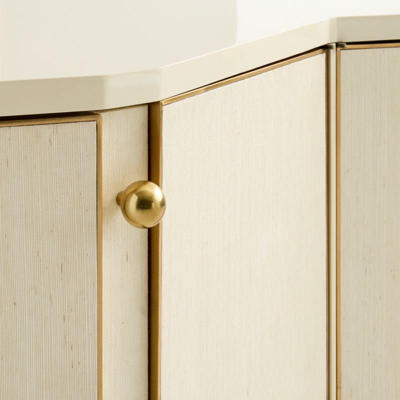 Vesper 76" Brass and Grasscloth Storage Media Console by Laura Harrier & Tiffany Howell - image 8 of 9