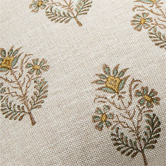 Vivonne Linen 22"x15" Moroccan Ocher Reversible Hand Printed Throw Pillow Cover