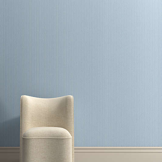 Vivienne Blue Ticking Stripe Wallpaper