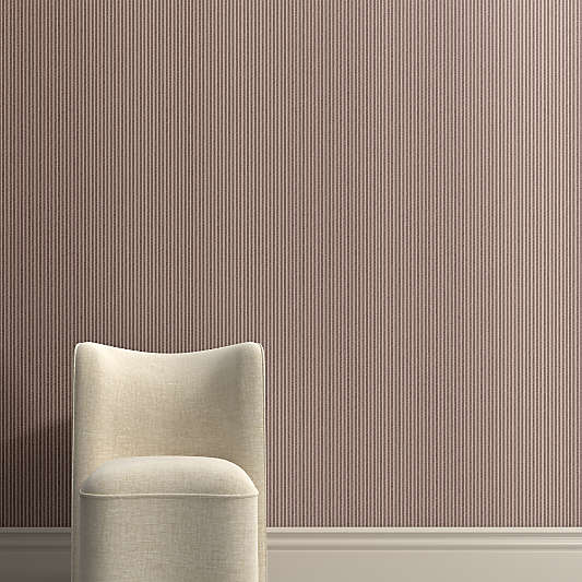 Vivienne Oxblood Ticking Stripe Wallpaper