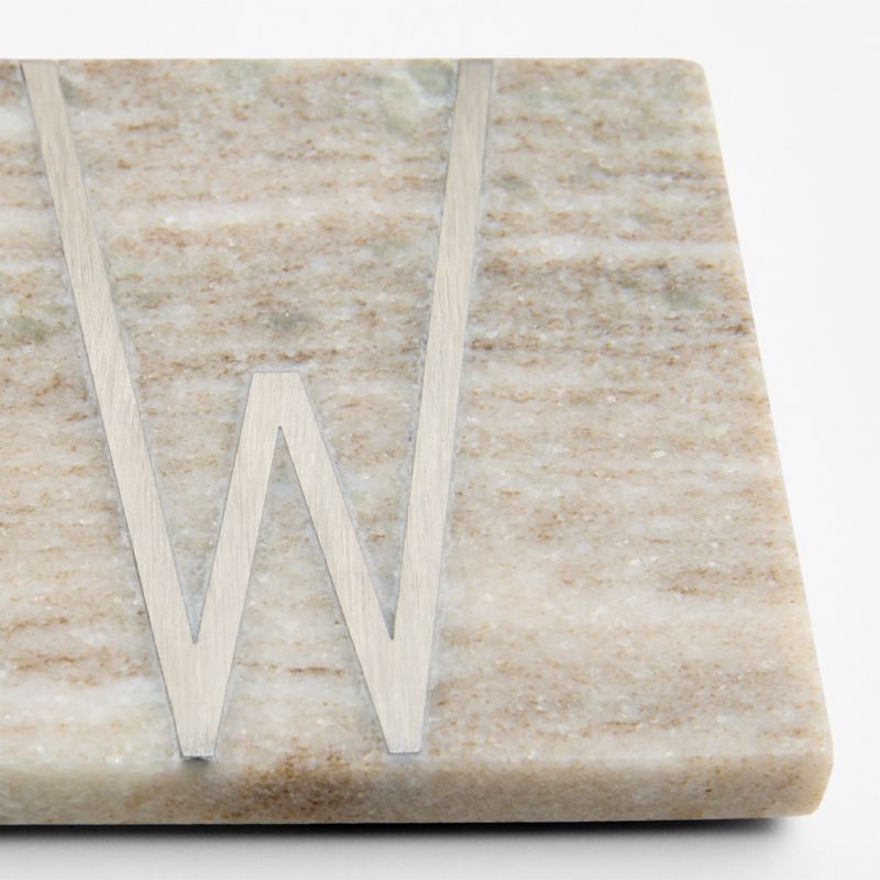 Tuscan Kitchen Marble "W" Monogram Coasters, Set of 4 - image 2 of 4