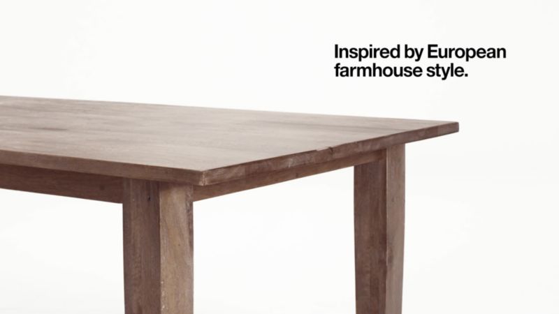 Play Basque 82"-118" Weathered Chestnut Brown Solid Wood Extendable Dining Table - video 1 of 1