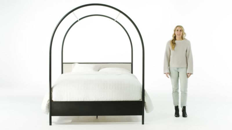 Canyon King Arched Canopy Bed with Upholstered Headboard by Leanne Ford