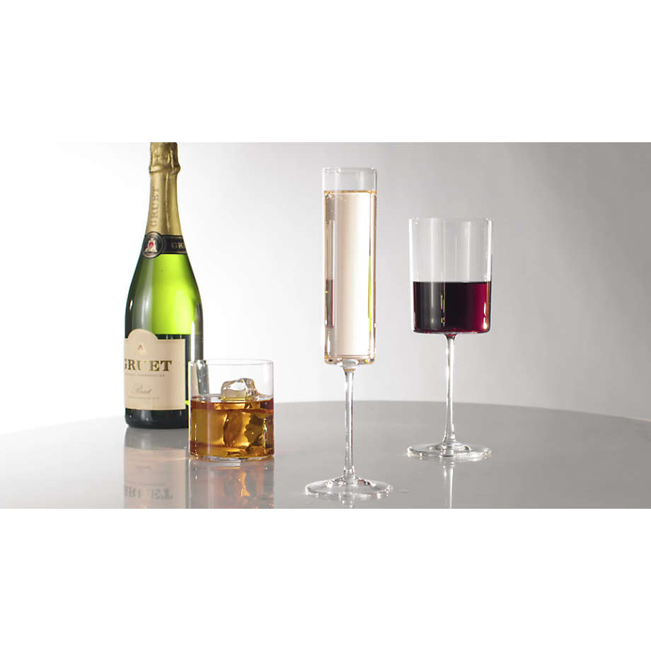Crate and Barrel EDGE Square Champagne Flutes Set Of 6