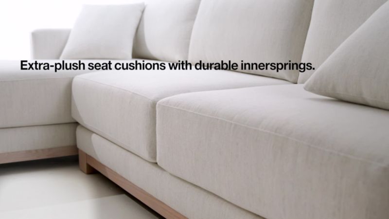Gather Wood Base 3-Piece L-Shaped Sectional Sofa