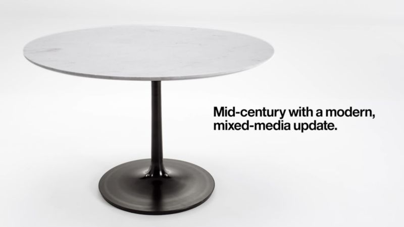 Play Nero 60" Oval White Marble Dining Table with Brass Base - video 1 of 1