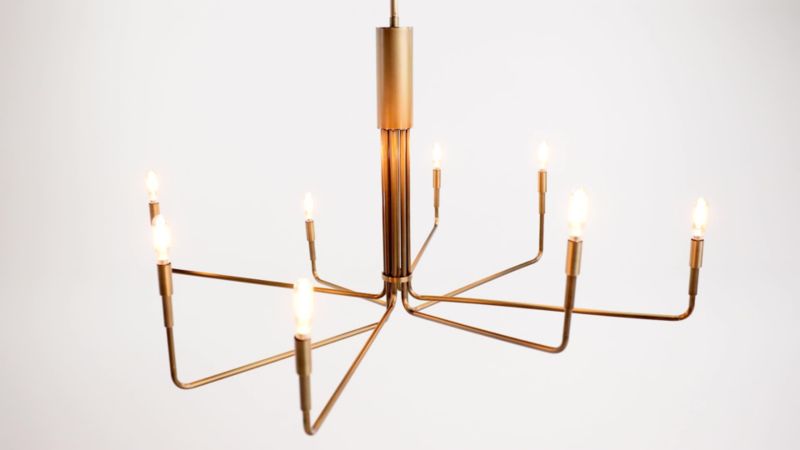 Play Clive 6-Arm Brass Chandelier Light - video 1 of 1