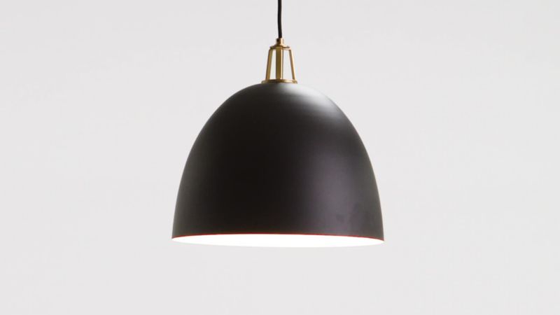 Maddox White Bell Large Pendant Light with Nickel Socket