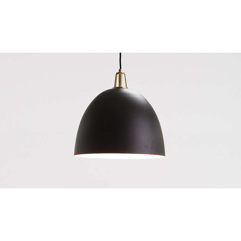 Maddox Black Dome Large Pendant Light with Black Socket Reviews