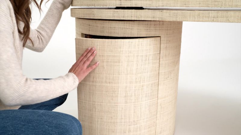 Play Twist 64" Whitewashed Ash Rotating Large Desk with Storage - video 2 of 2