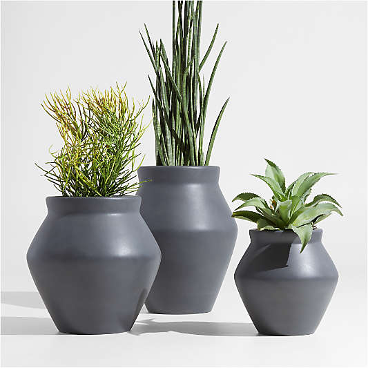 Wabi Slate Fiberstone Planters by Leanne Ford