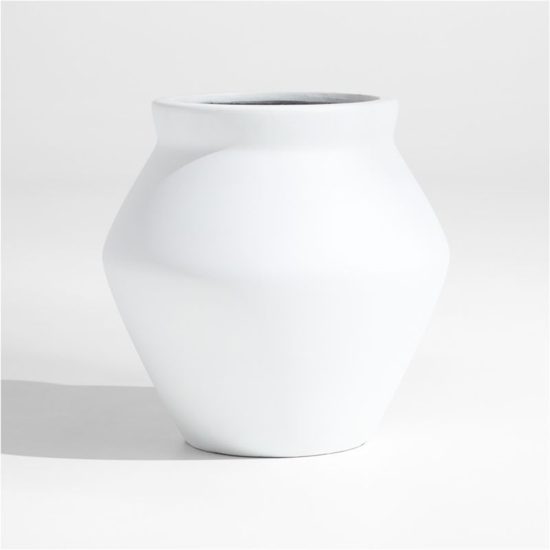 Wabi White Fiberstone Planter by Leanne Ford