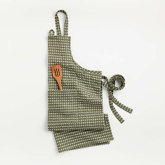 Olive Waffle Chambray Apron