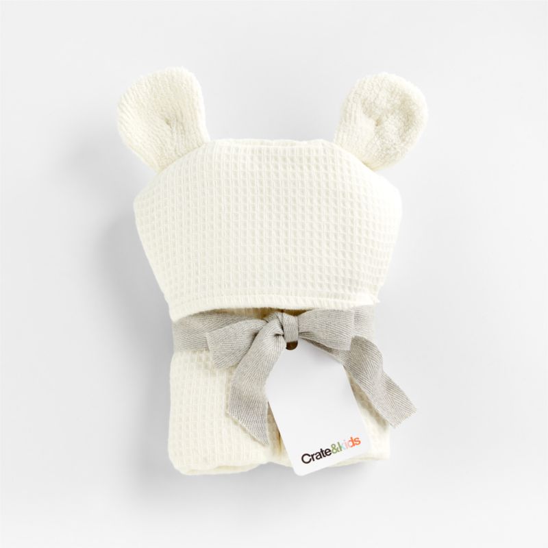 Bear Organic Waffle Hooded Baby Towel - image 5 of 8