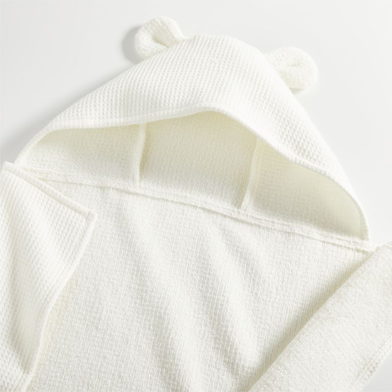 Bear Organic Waffle Hooded Baby Towel - image 2 of 8