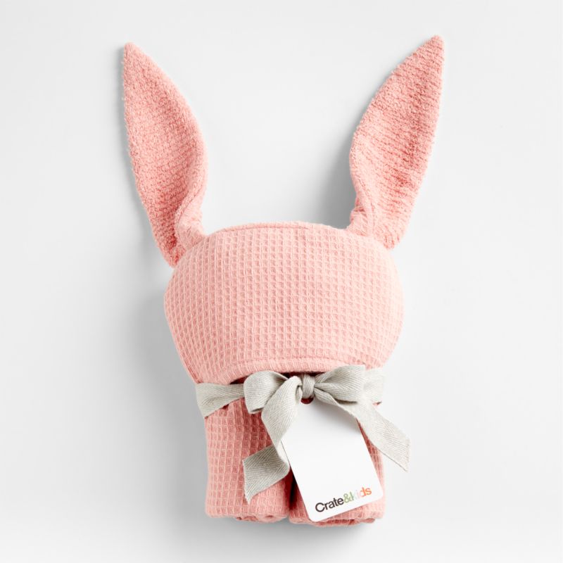 Bunny Organic Waffle Hooded Personalized Baby Towel + Reviews | Crate ...