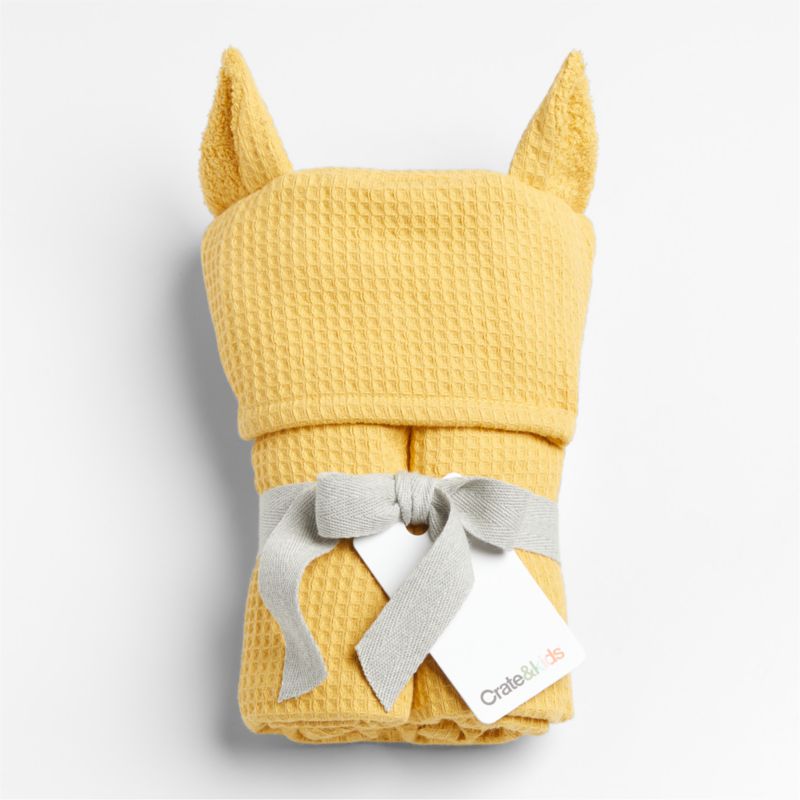 Cat Organic Waffle Hooded Baby Towel