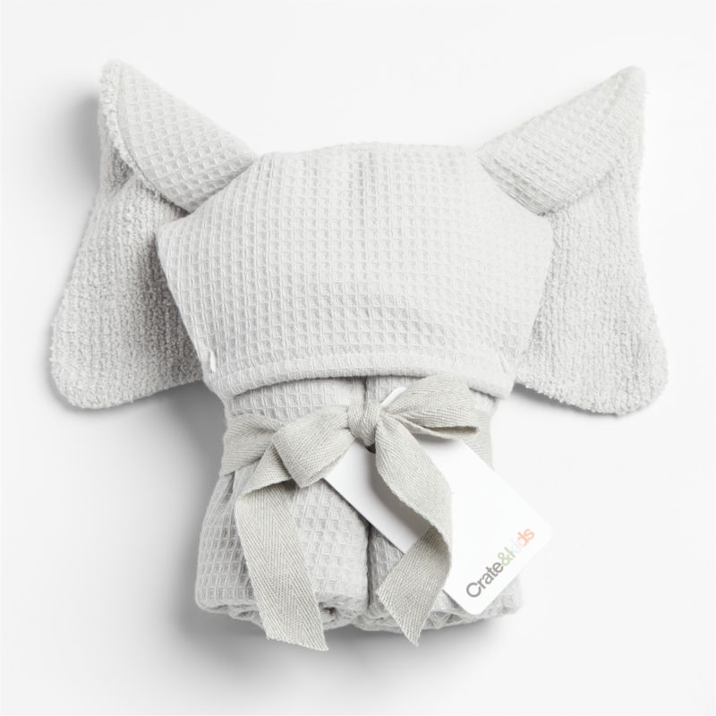 Elephant Organic Waffle Hooded Baby Towel