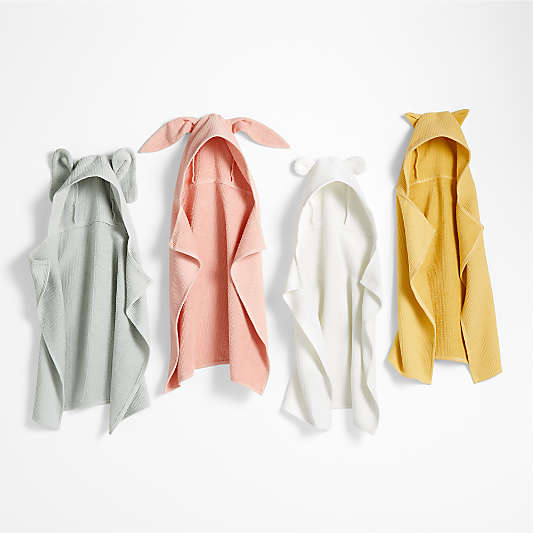 Bear Organic Waffle Hooded Baby Towel