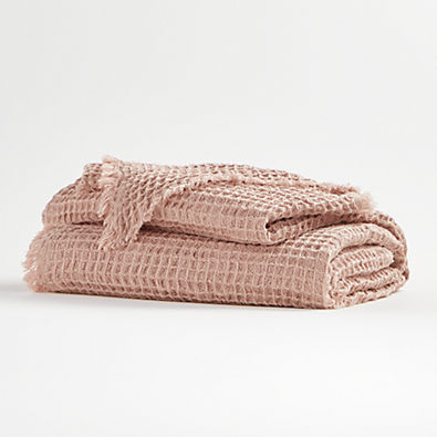 View Pink Waffle Throw 70"x55" details