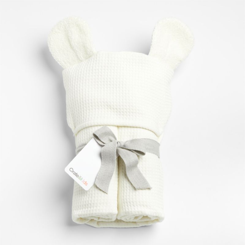 Bear Organic Waffle Hooded Kids Towel - image 3 of 8