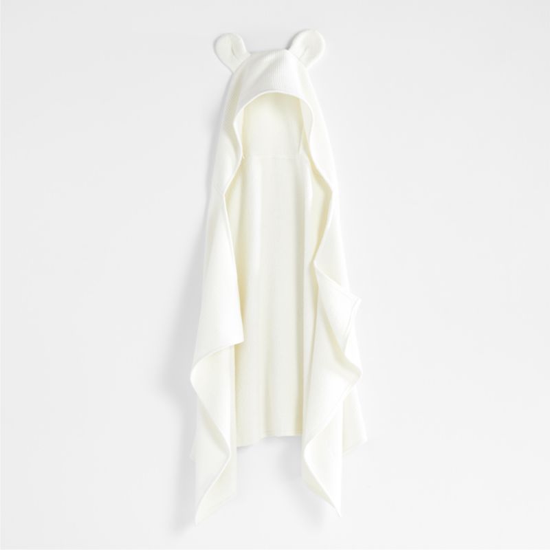 Bear Organic Waffle Hooded Kids Towel - image 1 of 8