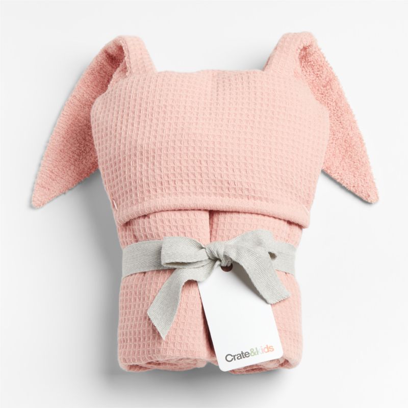 Bunny Organic Waffle Hooded Kids Towel