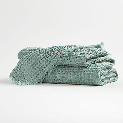 View Light Blue Waffle Throw details