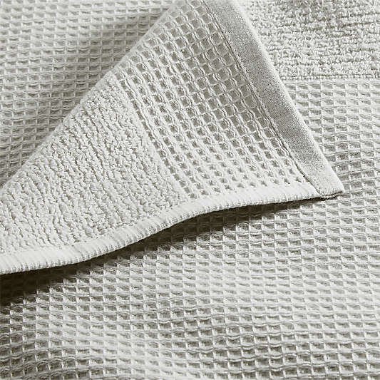 Grey 100% Organic Cotton Waffle Bath Towel