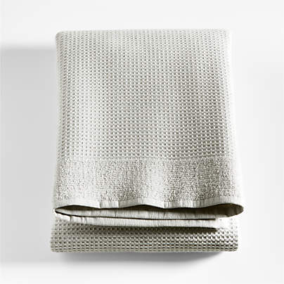 Grey Organic Waffle Bath Towel