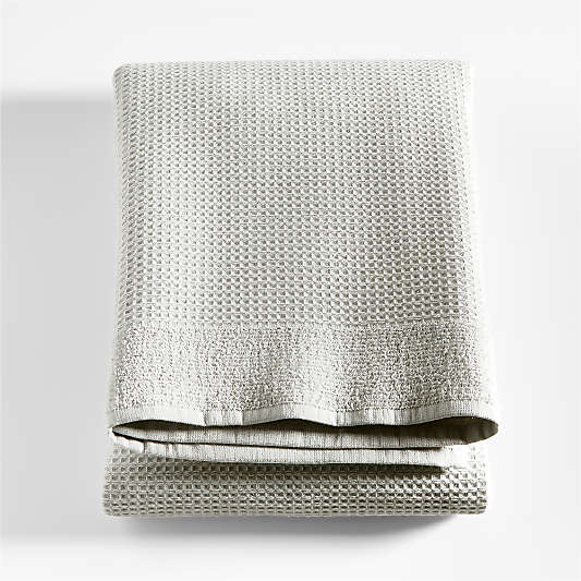 Grey Organic Waffle Bath Towel