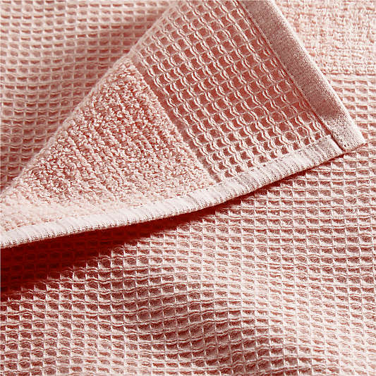 Pink Organic Waffle Hand Towel