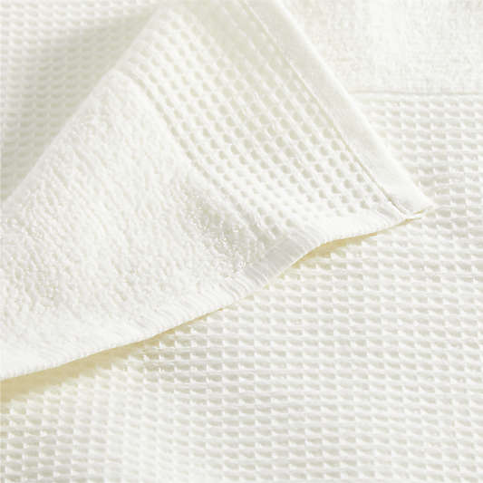 Ivory 100% Organic Cotton Waffle Bath Towel
