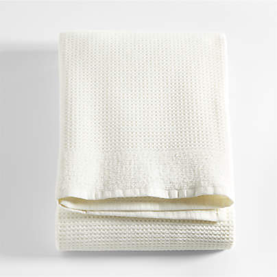 Ivory Organic Waffle Bath Towel