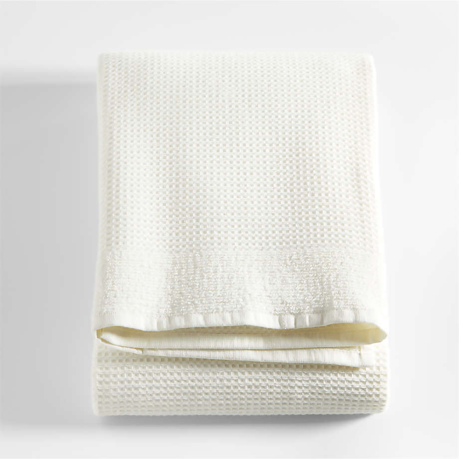 Large Linen Waffle Bath Towel. Organic Natural Towels for Bathroom