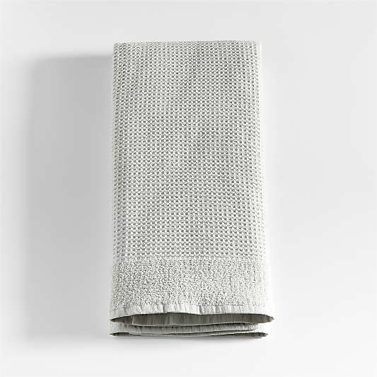 Grey Organic Waffle Hand Towel