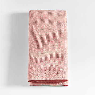 Pink Organic Waffle Hand Towel