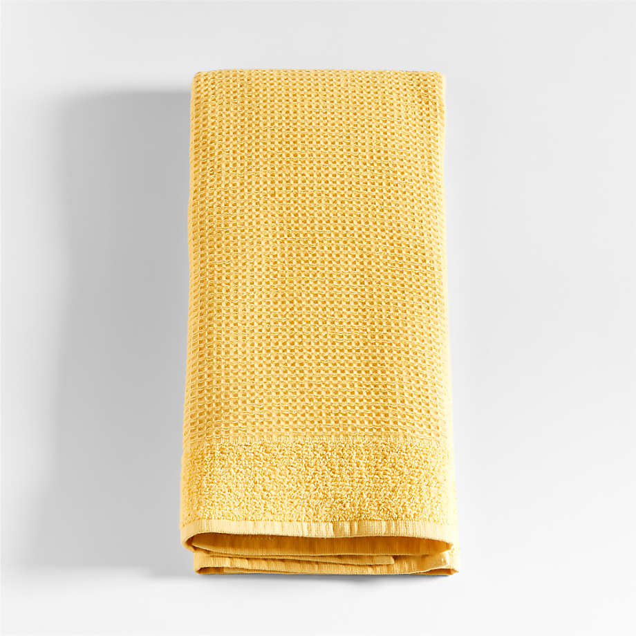 Yellow Organic Waffle Hand Towel