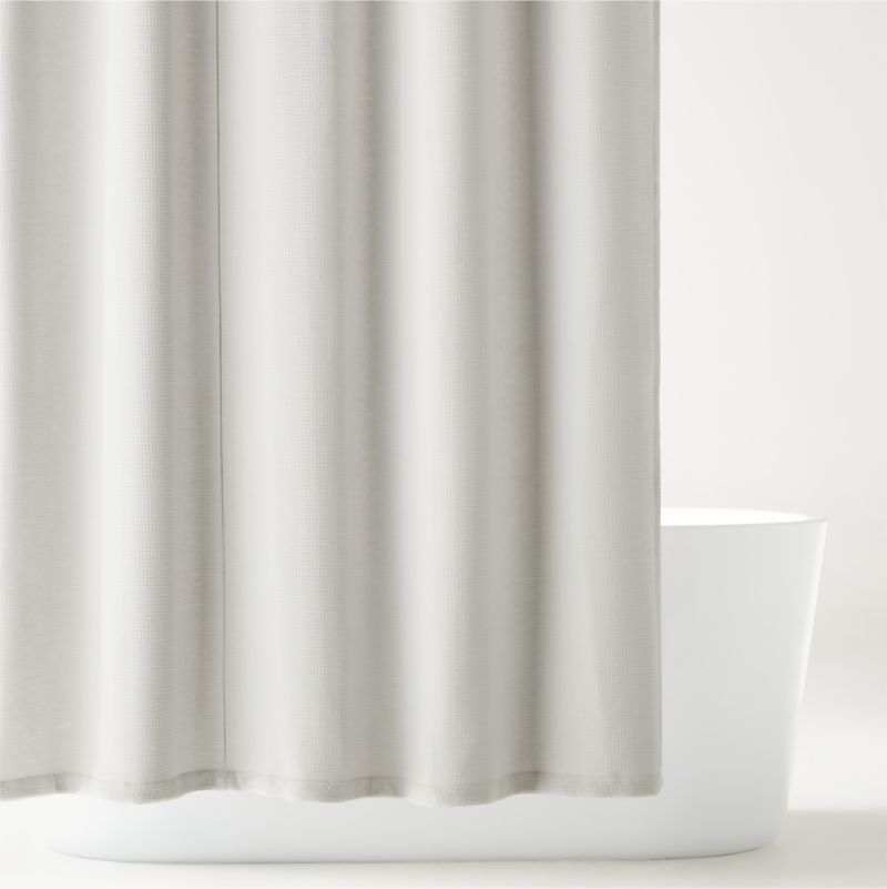 Grey Organic Waffle Shower Curtain + Reviews Crate & Kids