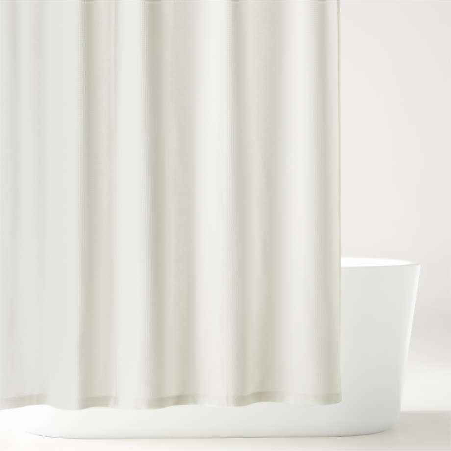 White Organic Waffle Shower Curtain Crate & Kids