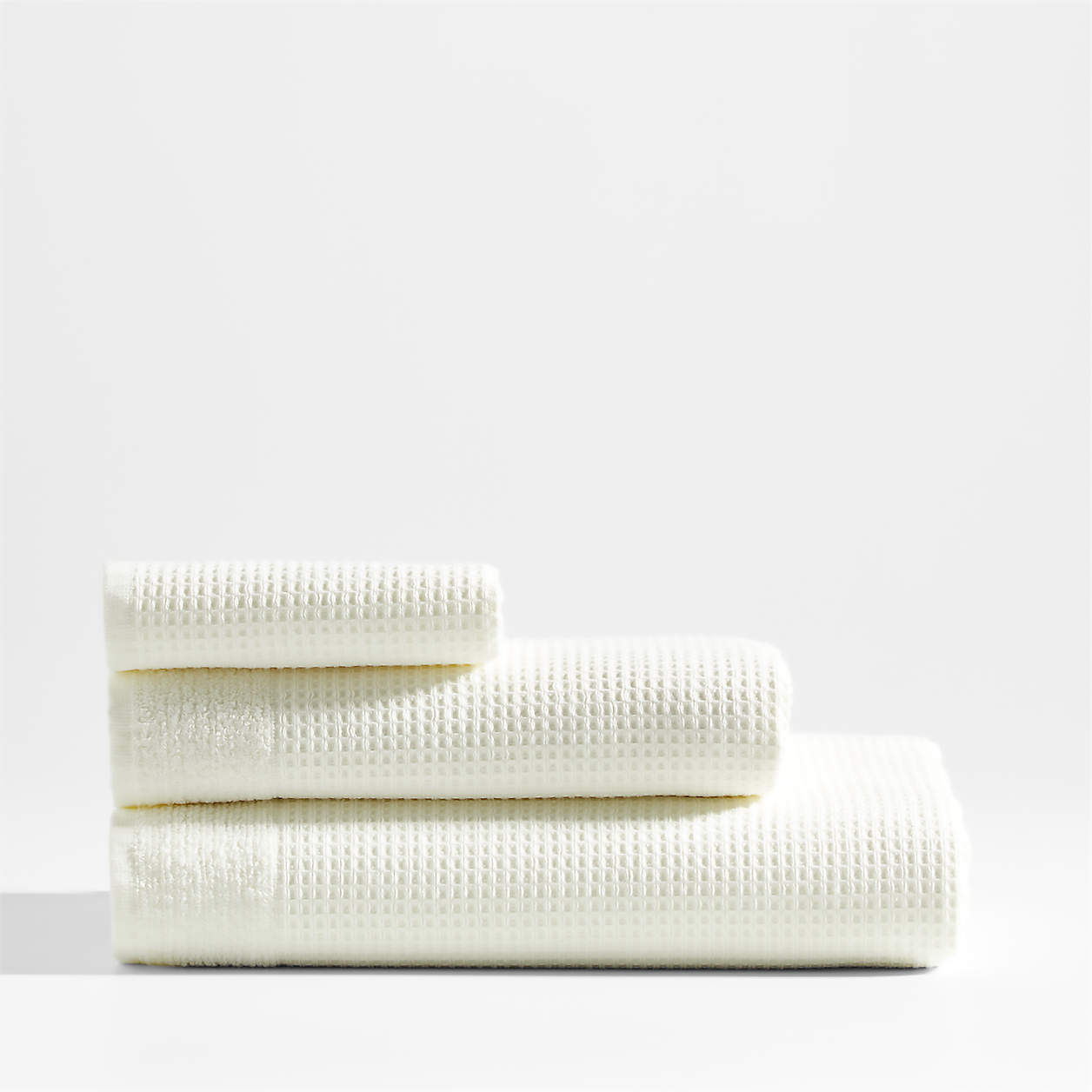 White Organic Waffle Towels Crate & Kids